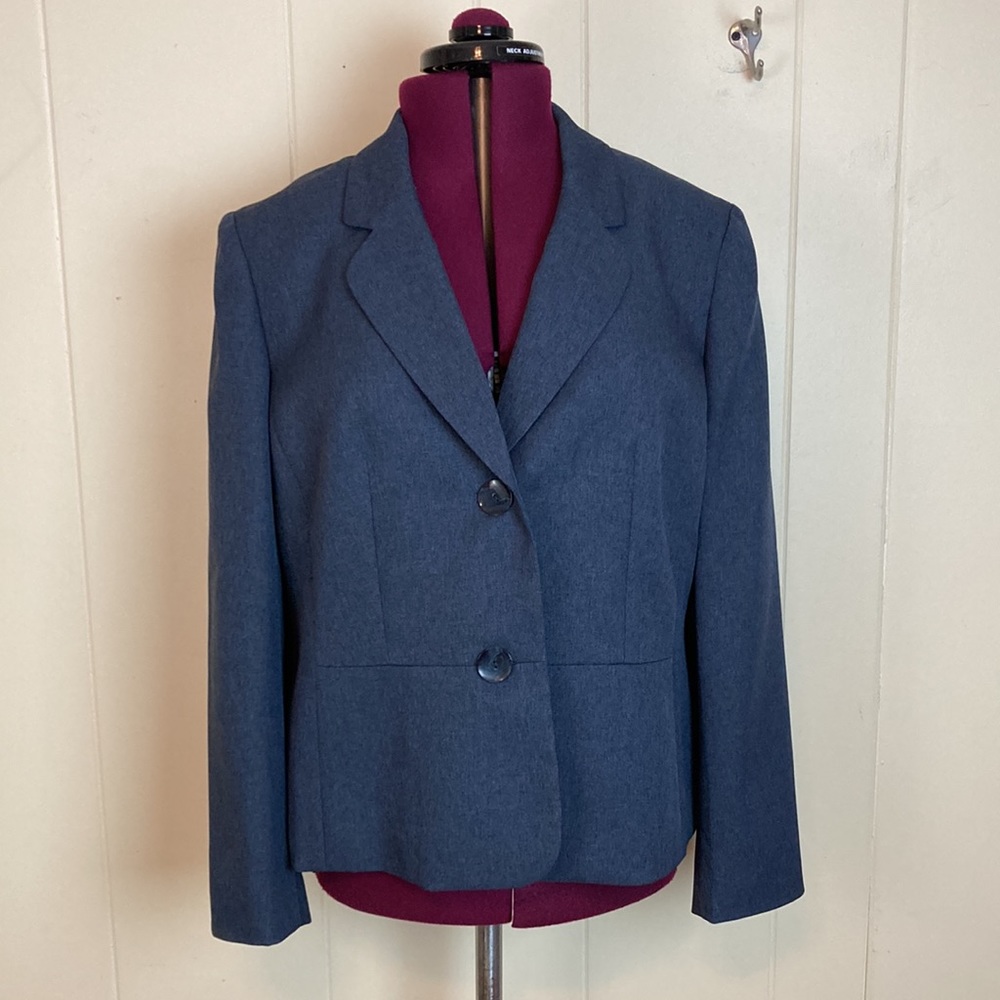 Le Suit Classic Structured Tailored Blue Blazer 16 Career Suit Jacket